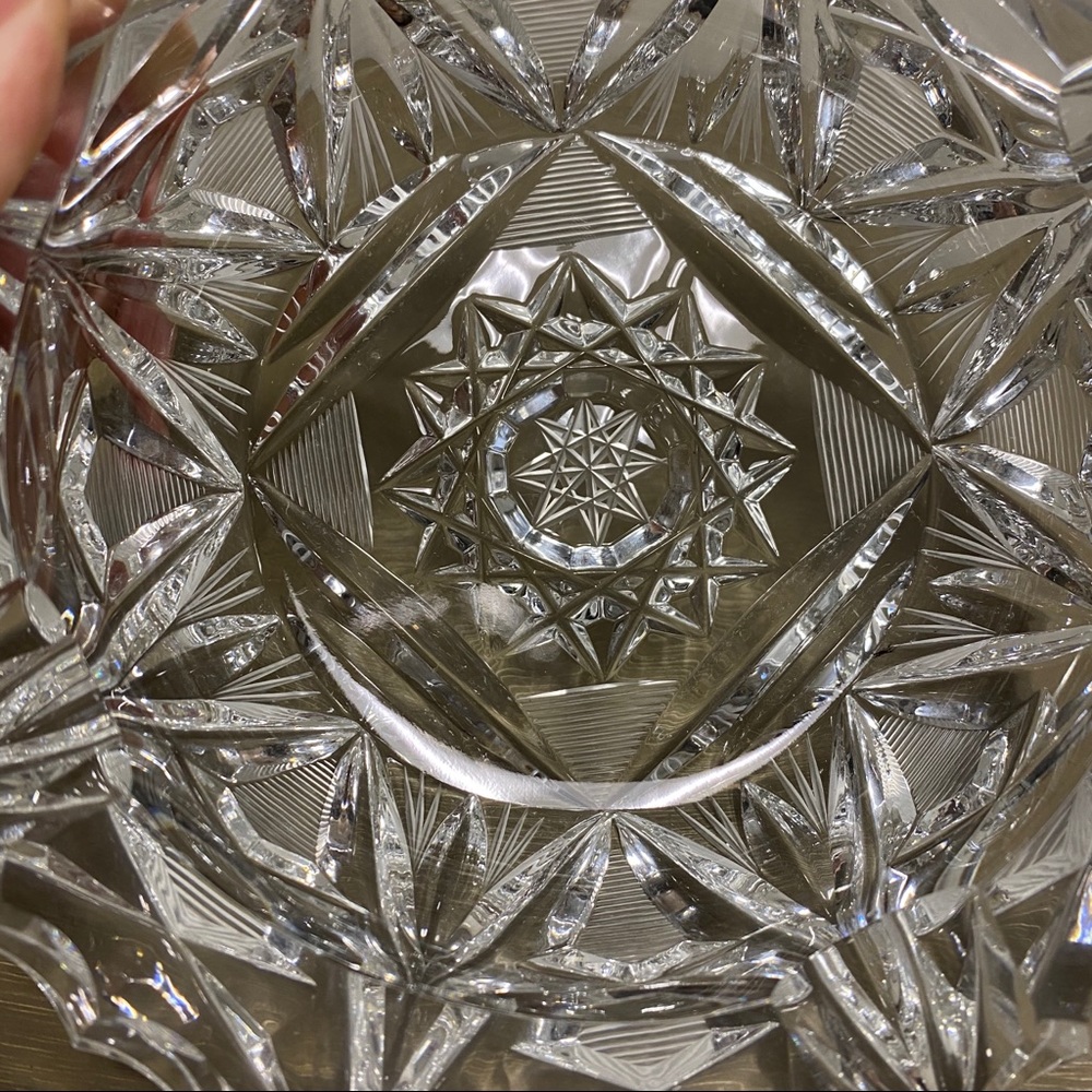 Vintage Lead Crystal Bohemian Czech Ashtray - Picture 8 of 13